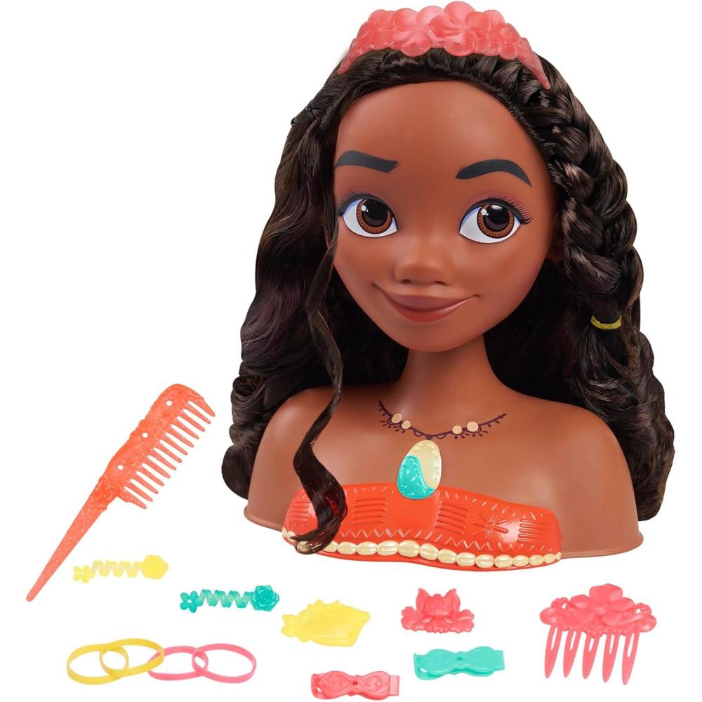 imageDisney Princess Moana Styling Head 14Pieces Pretend Play Kids Toys for Ages 3 Up by Just Play