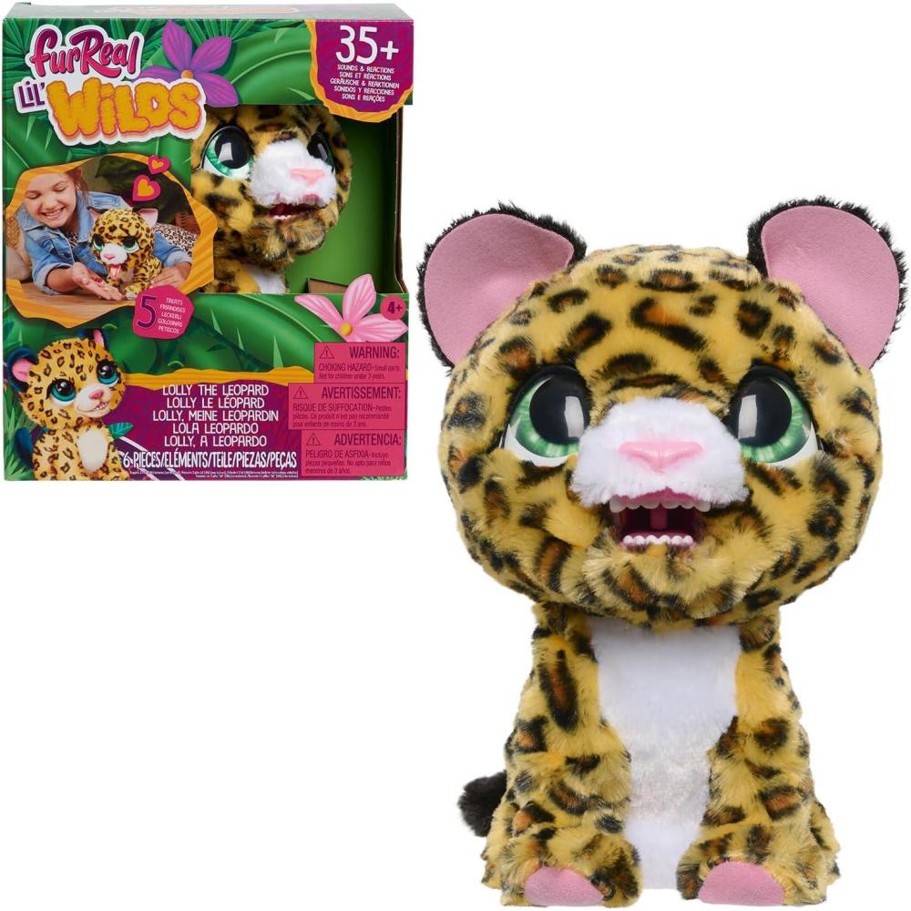 imageFurReal Lil Wilds Lolly The Leopard Interactive 8inch Plush Stuffed Animal with Over 35 Sounds and Reactions 6Pieces Kids Toys for Ages 4 Up by Just Play