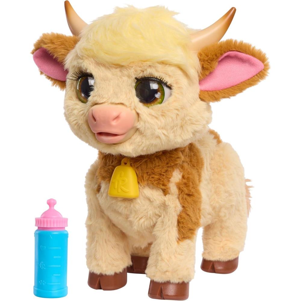 imageFurReal Maggie The Feed ampamp Follow Cow 11 Inch Interactive Highland Mini Cow for Boys and Girls Ages 4 and up