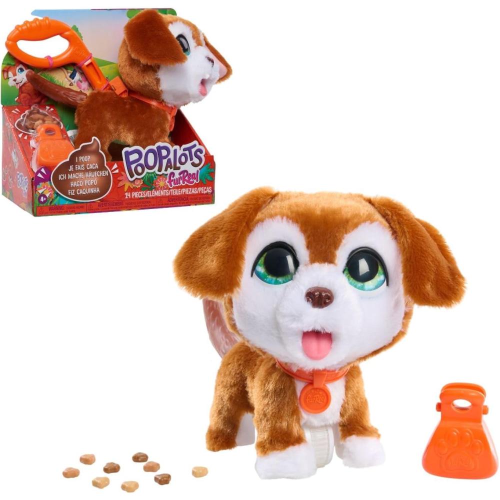 imageFurReal PoopALots Big Wags Interactive 8inch Walking Plush Stuffed Animal Pooping Puppy with Leash 14Pieces Kids Toys for Ages 4 Up by Just Play