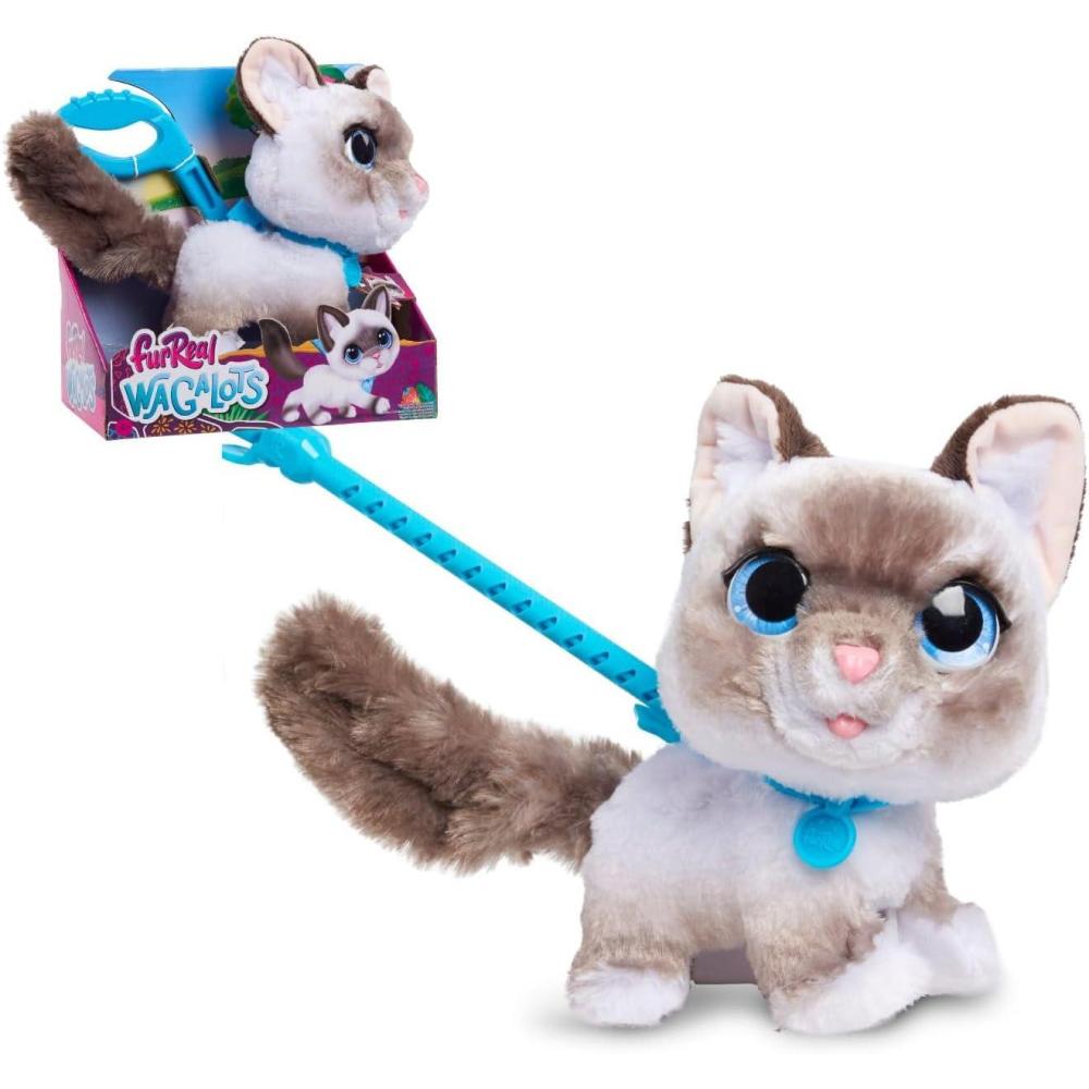 imagefurReal Wagalots Kitty Small Interactive Plush Faux Fur Kids Toys for Ages 4 Up by Just Play