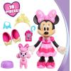 Disney Jr. Minnie Mouse Pet Fun Doll, 10 inch Poseable Minnie Doll, Ages 3 and Up