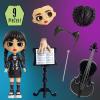 WEDNESDAY Deluxe 6-inch Articulated Figure, 11-Pieces, Interchangeable Face Plates and Fashion, Customizable Collectible Figurine, Kids Toys for Ages 3 Up by Just Play