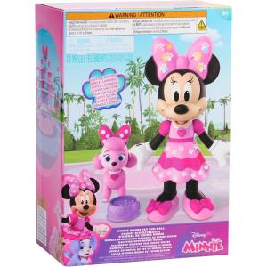 Disney Jr. Minnie Mouse Pet Fun Doll, 10 inch Poseable Minnie Doll, Ages 3 and Up