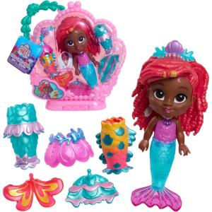 Just Play Disney Junior Pop Tails Ariel 7-inch Doll and Accessories, 9-Pieces, Kids Toys for Ages 3 Up
