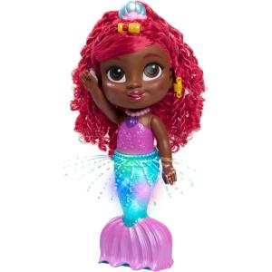Just Play Disney Junior Splash & Glow Ariel Lights and Sounds 11.5-inch Doll and Accessories, 5-Pieces, Kids Toys for Ages 3 Up