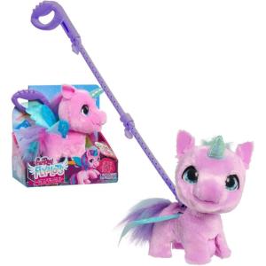 furReal Fly-A-Lots Alicorn Interactive Walking Plush with Sounds, 8-inches, Wings Flap, Pink, Kids Toys for Ages 4 Up by Just Play