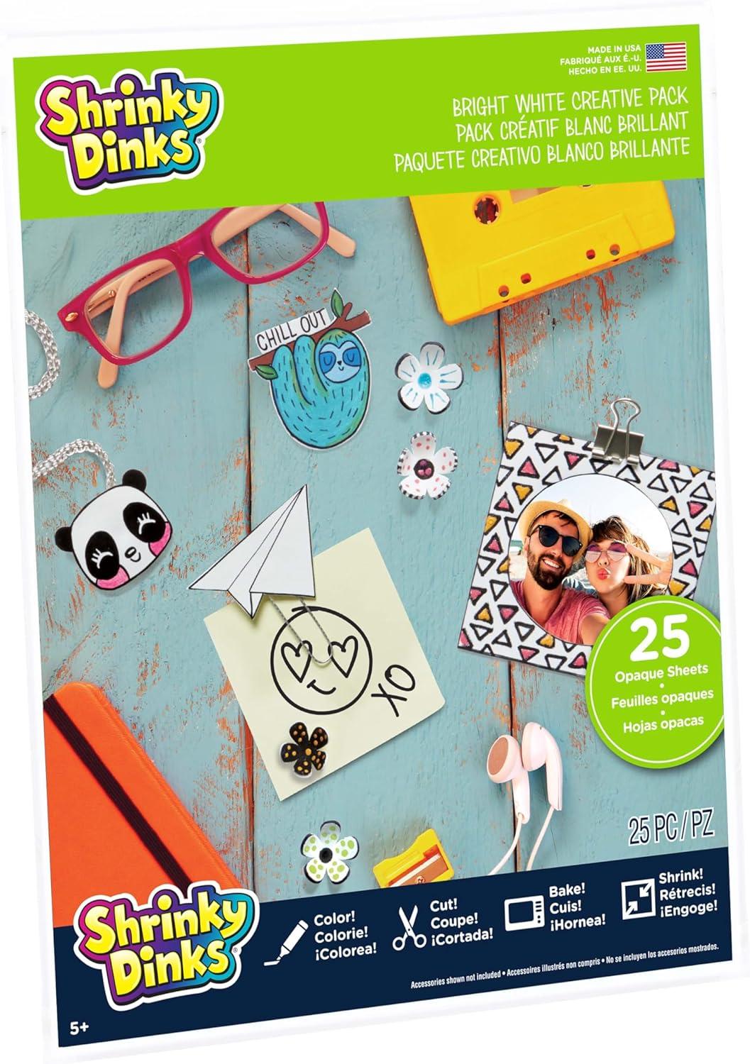imageJust Play Shrinky Dinks Creative Pack 25 Bright White Sheets Kids Arts and Crafts Activity Set Kids Toys for Ages 6 Up
