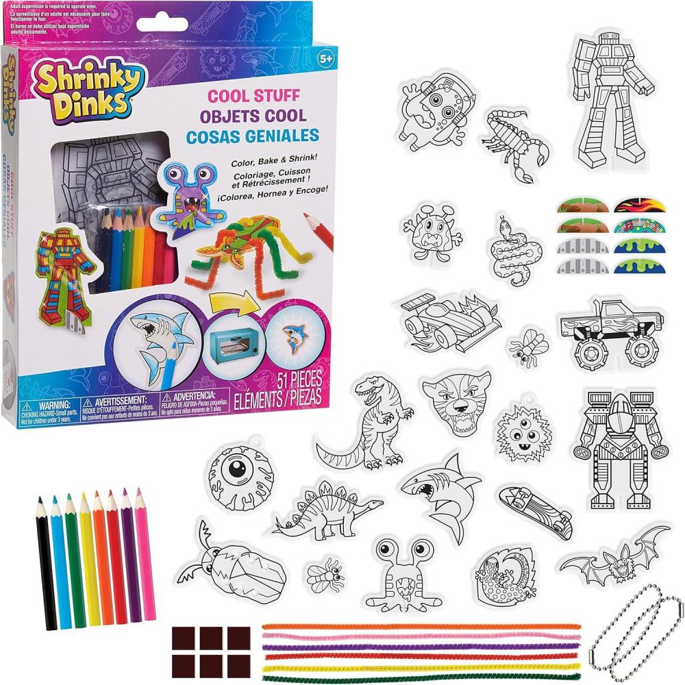 imageShrinky Dinks Cool Stuff Activity Set 51piece set Kids Art and Craft Activity Set Kids Toys for Ages 5 Up by Just Play