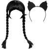 Wednesday Wig and Headband, 2-Pieces, Dress Up and Pretend Play, Kids Toys for Ages 3 Up by Just Play