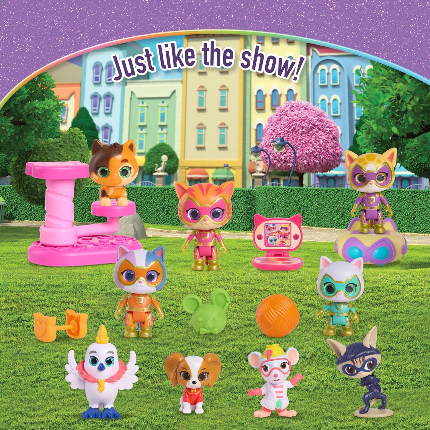 imageDisney Jr SuperKitties Kittydale Figure Set with Accessories 15Pieces Collectible Figurines Amazon Exclusive Toy for Fans Girls Kids Ages 3 and Up by Just Play
