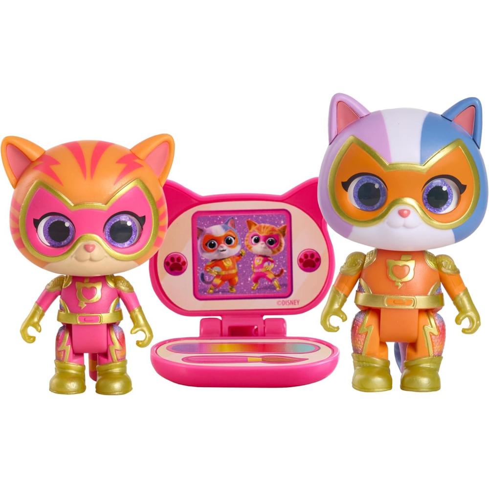 imageDisney Junior SuperKitties SuPurr Charged Ginny and Buddy Figure Set Holiday Stocking Stuffers Gifts Presents Kids Toys for Ages 3 Up by Just Play