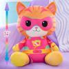 Disney Junior SuperKitties Su-Purr Charged Ginny Weighted Plush, Kids Toys for Ages 3 Up by Just Play