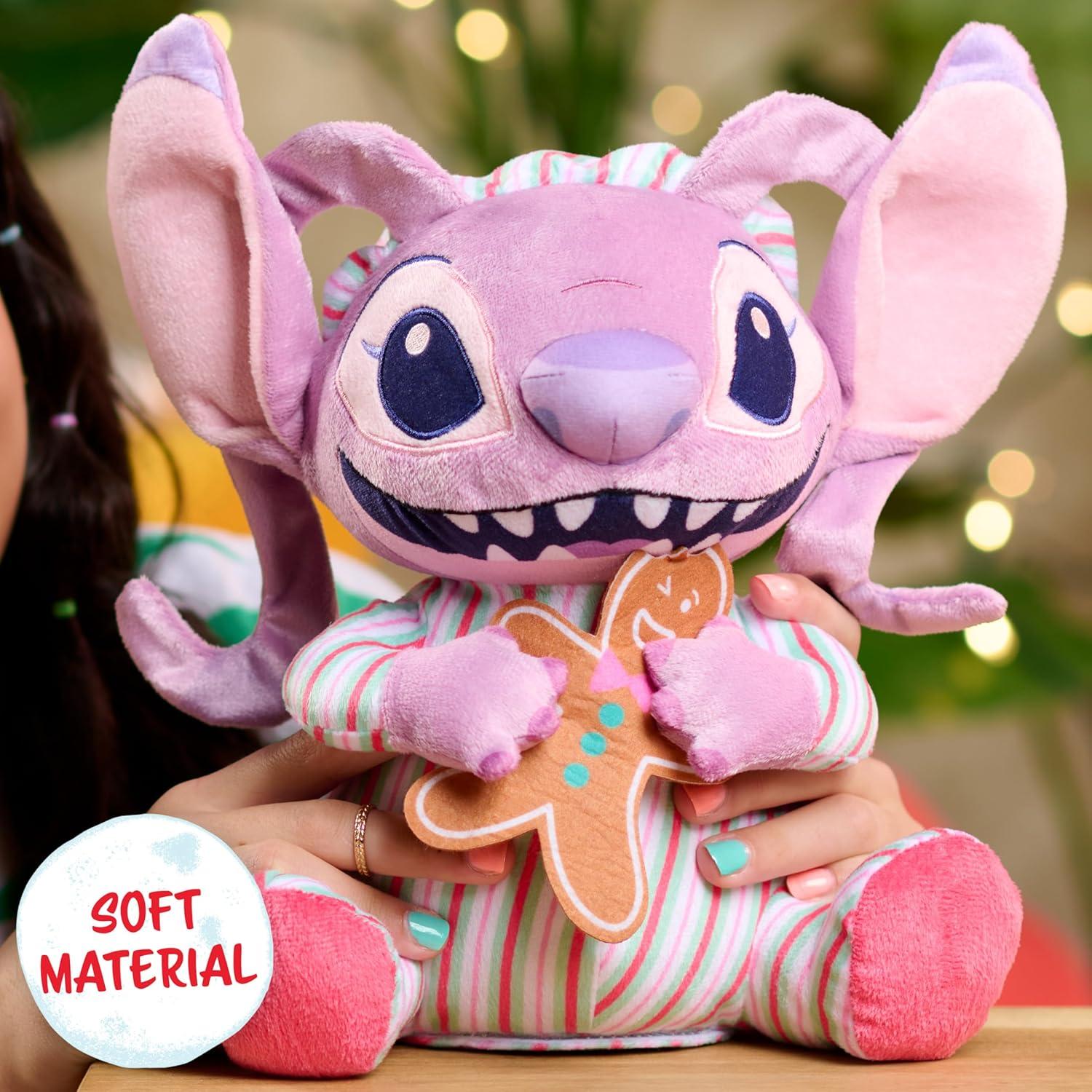imageDisney Stitch 10inch Holiday Feature Plush Angel Stuffed Animal with Music and Motion Soft Cuddly Material Toy for Fans Girls Kids Ages 3 and Up by Just Play