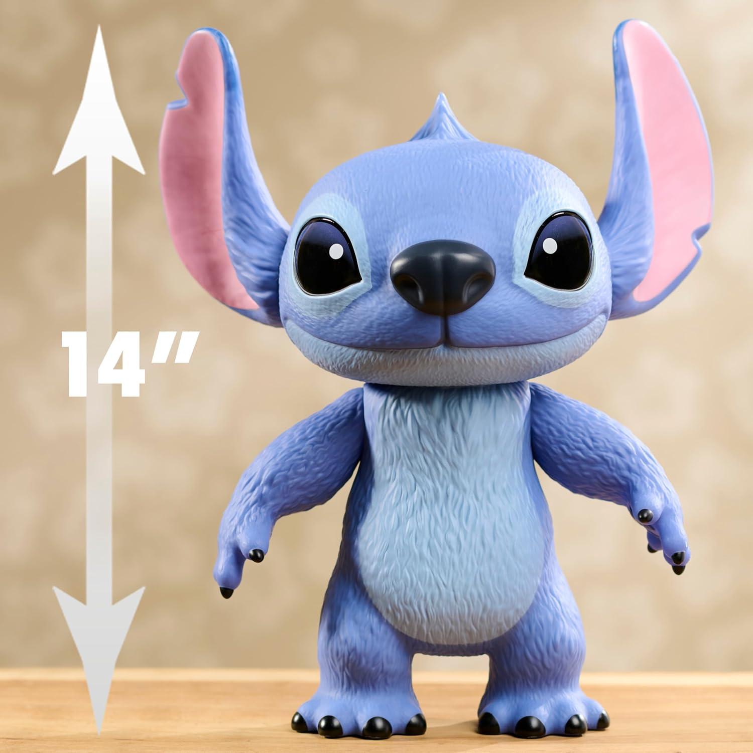 imageDisney Stitch LiveAction Larger Than Life 14inch Vinyl Figure Articulated Toy for Play or Display Poseable Figurine Inspired by Disneys New LiveAction Lilo ampamp Stitch Movie Kids Ages 3