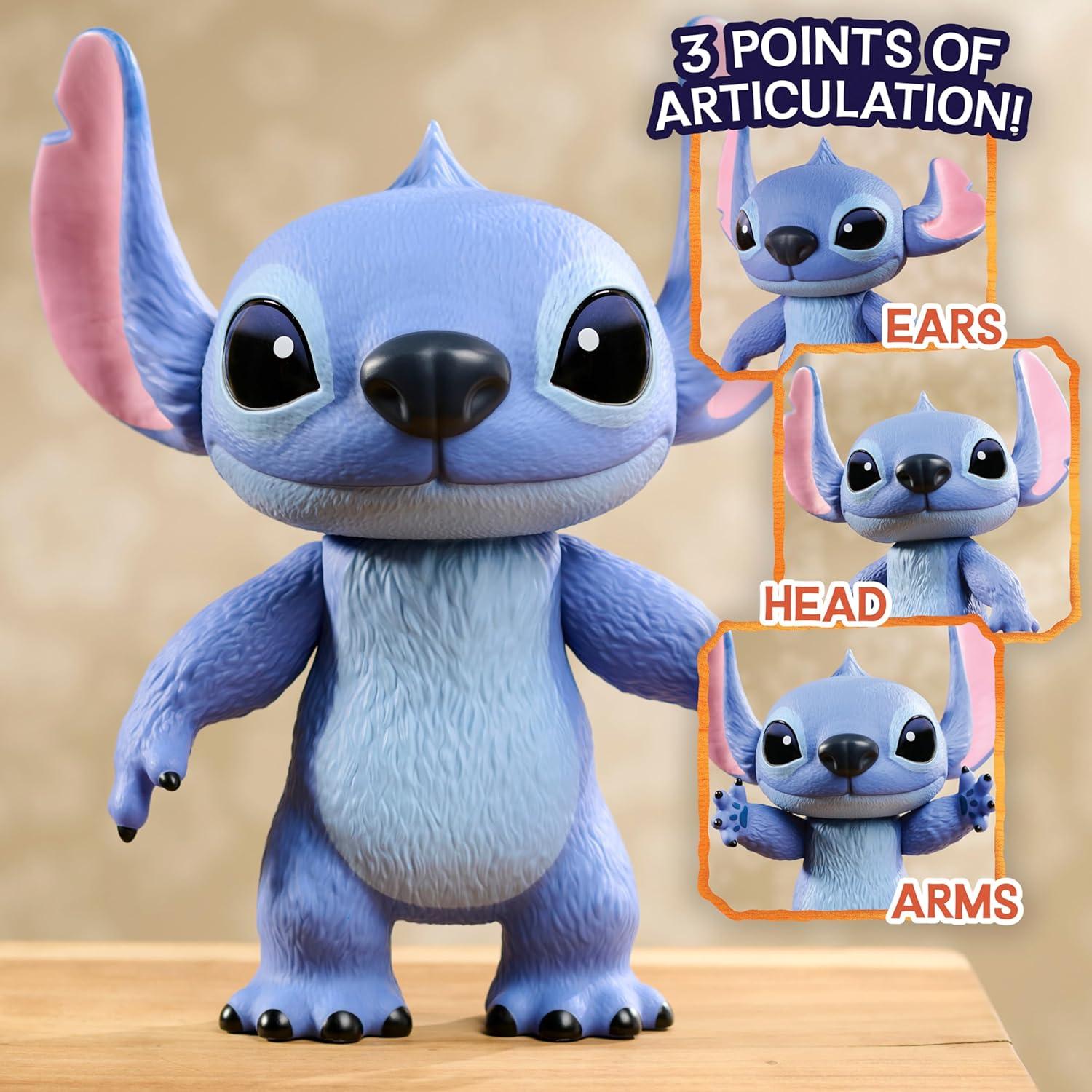 imageDisney Stitch LiveAction Larger Than Life 14inch Vinyl Figure Articulated Toy for Play or Display Poseable Figurine Inspired by Disneys New LiveAction Lilo ampamp Stitch Movie Kids Ages 3