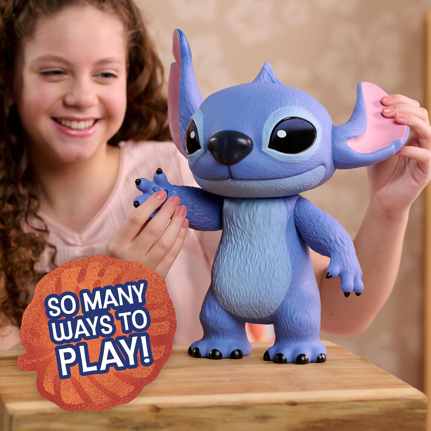 imageDisney Stitch LiveAction Larger Than Life 14inch Vinyl Figure Articulated Toy for Play or Display Poseable Figurine Inspired by Disneys New LiveAction Lilo ampamp Stitch Movie Kids Ages 3