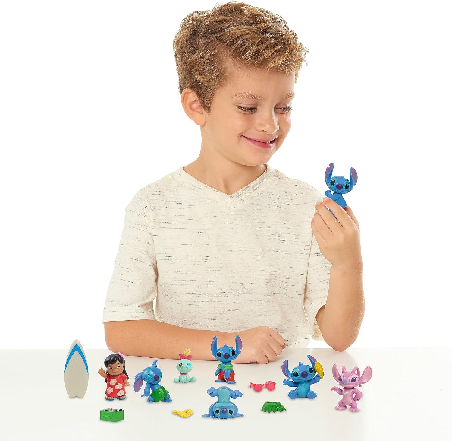 imageDisneys Lilo ampamp Stitch Deluxe Figure Set 13Piece Set 2inch tall Collectible Figurines Pretend Play Kids Toys for Ages 3 Up by Just Play