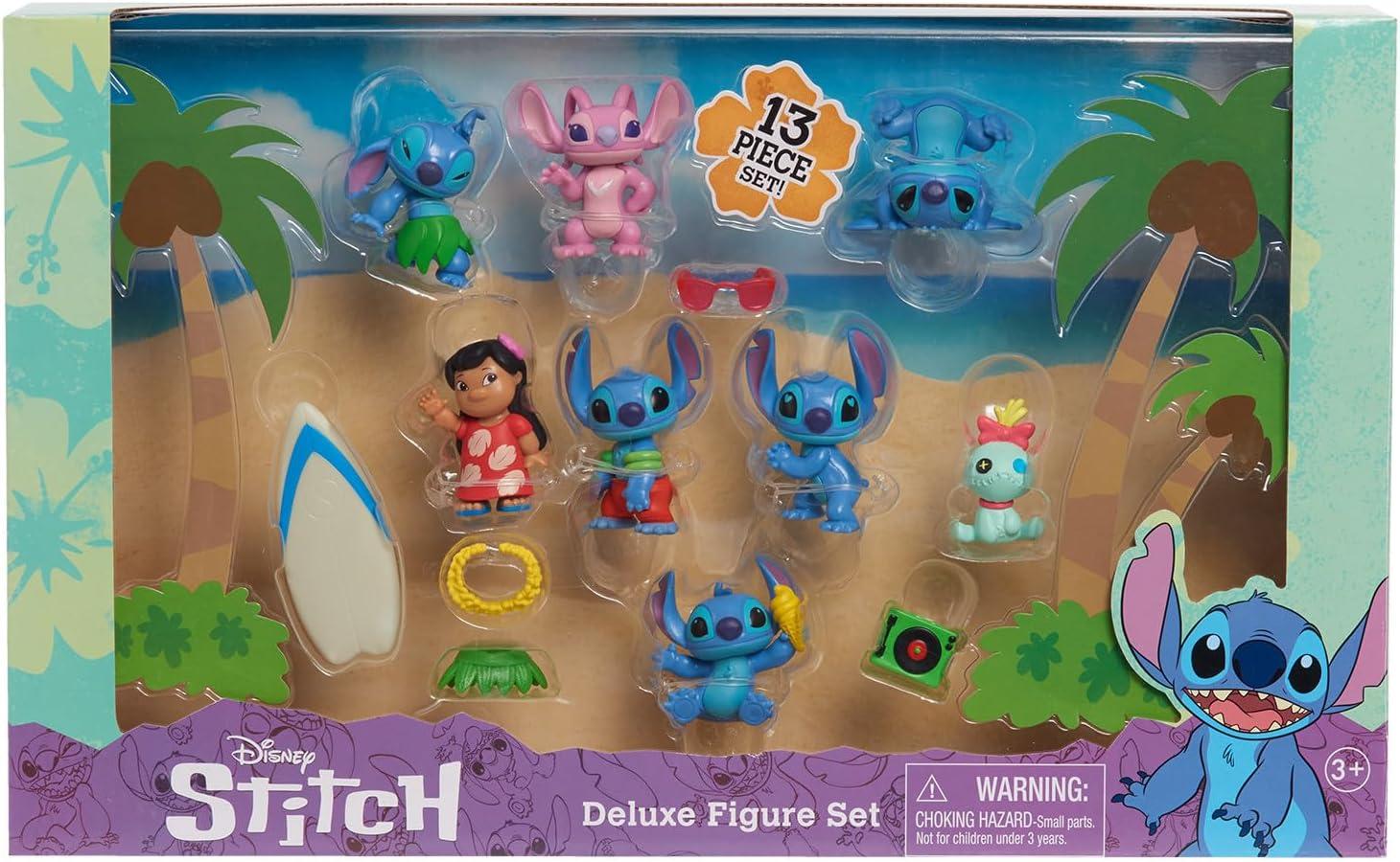 imageDisneys Lilo ampamp Stitch Deluxe Figure Set 13Piece Set 2inch tall Collectible Figurines Pretend Play Kids Toys for Ages 3 Up by Just Play