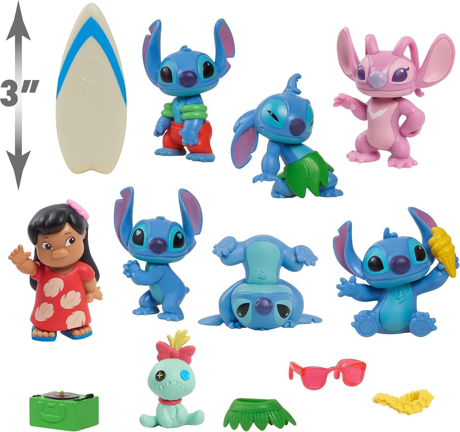 imageDisneys Lilo ampamp Stitch Deluxe Figure Set 13Piece Set 2inch tall Collectible Figurines Pretend Play Kids Toys for Ages 3 Up by Just Play