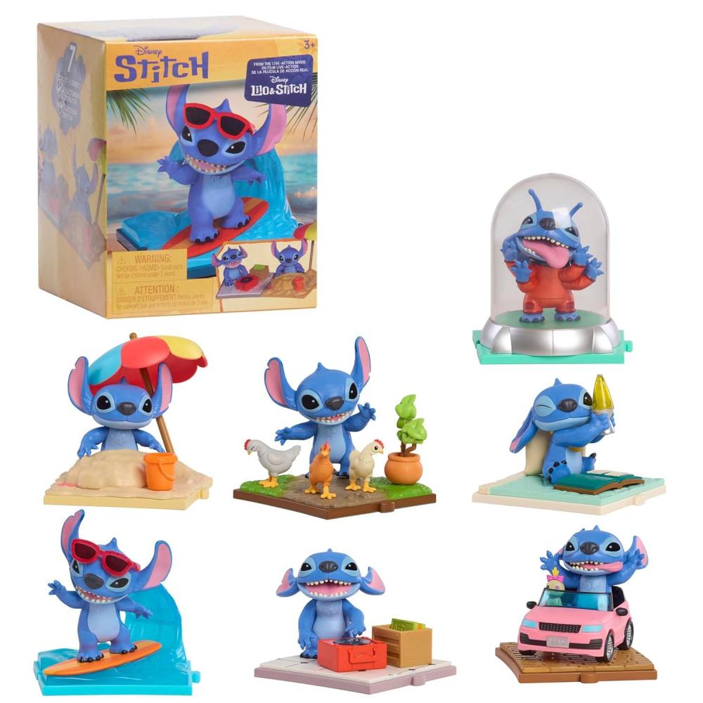 imageDisney Stitch LiveAction Movie Time 3inch Collectible Figures Blind Box Collectible Toys Home Decoration Holiday Stocking Stuffers Gifts Presents Kids Toys for Ages 3 Up by Just Play