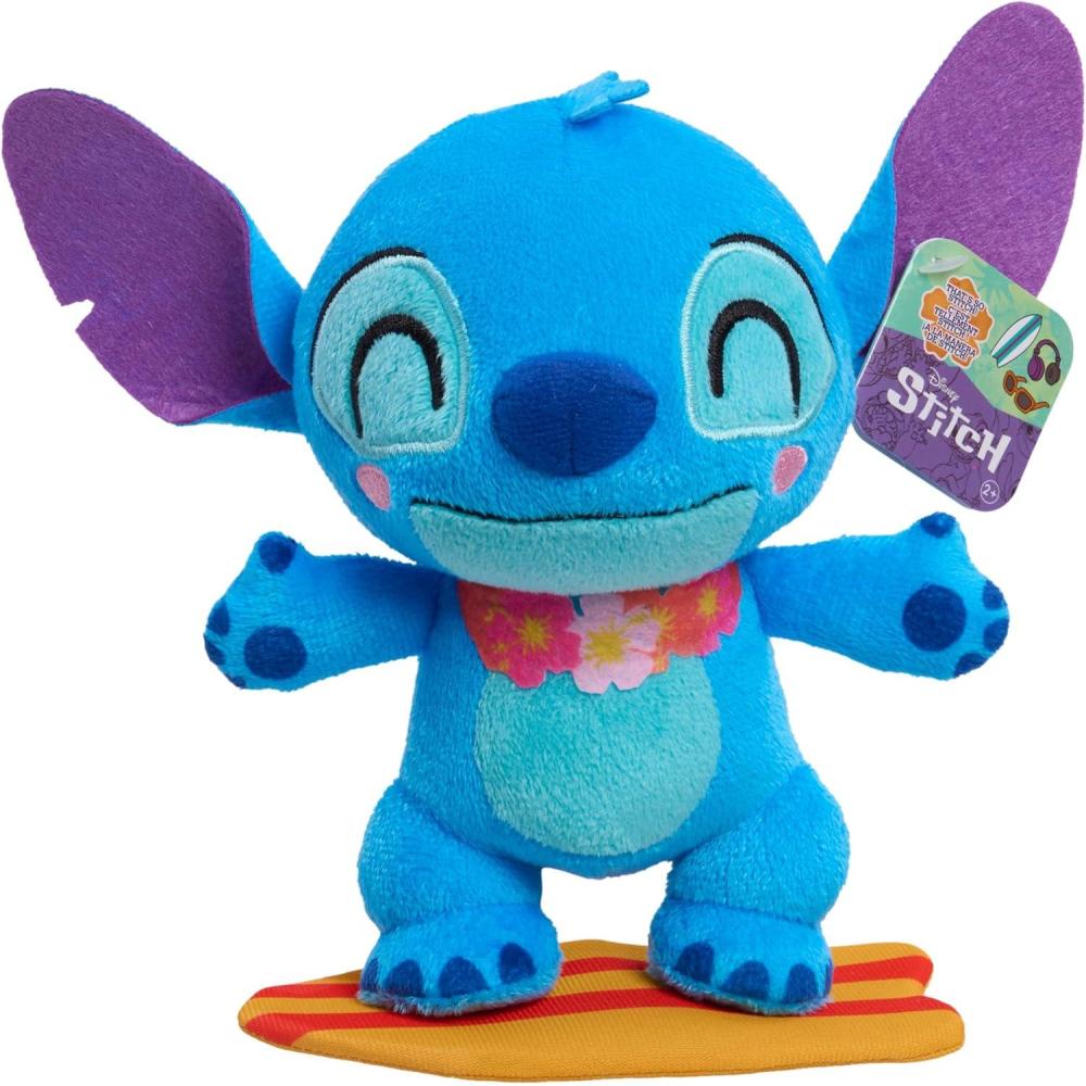 imageDisney Stitch Thats So Stich Small Surfer Stitch Plush 7 Inch Plush Stuffed Animal Alien Kids Toys for Ages 2 Up by Just PlaySmall