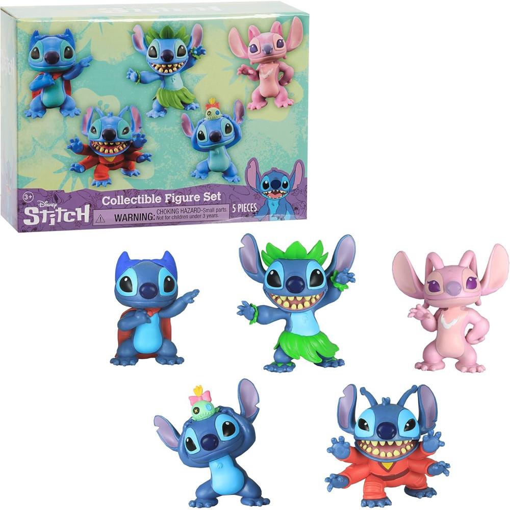 imageDisneys Lilo ampamp Stitch Collectible Stitch Figure Set 5pieces Kids Toys for Ages 3 Up by Just Play5 Count Pack of 1