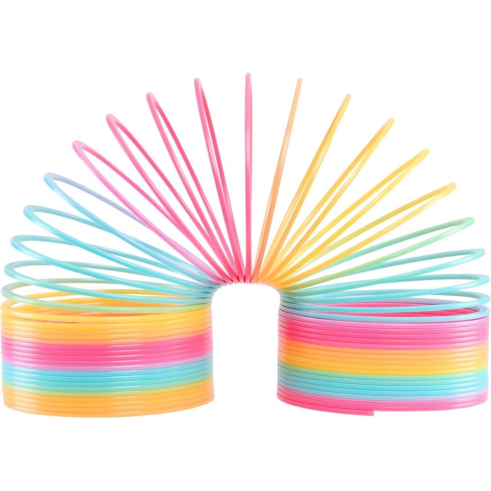 imageExtreme Rainbow Slinky Large Plastic Fidget Toy 9inch Tall 7inch Wide Retro Spring Toy Kids Toys for Ages 5 Up by Just Play