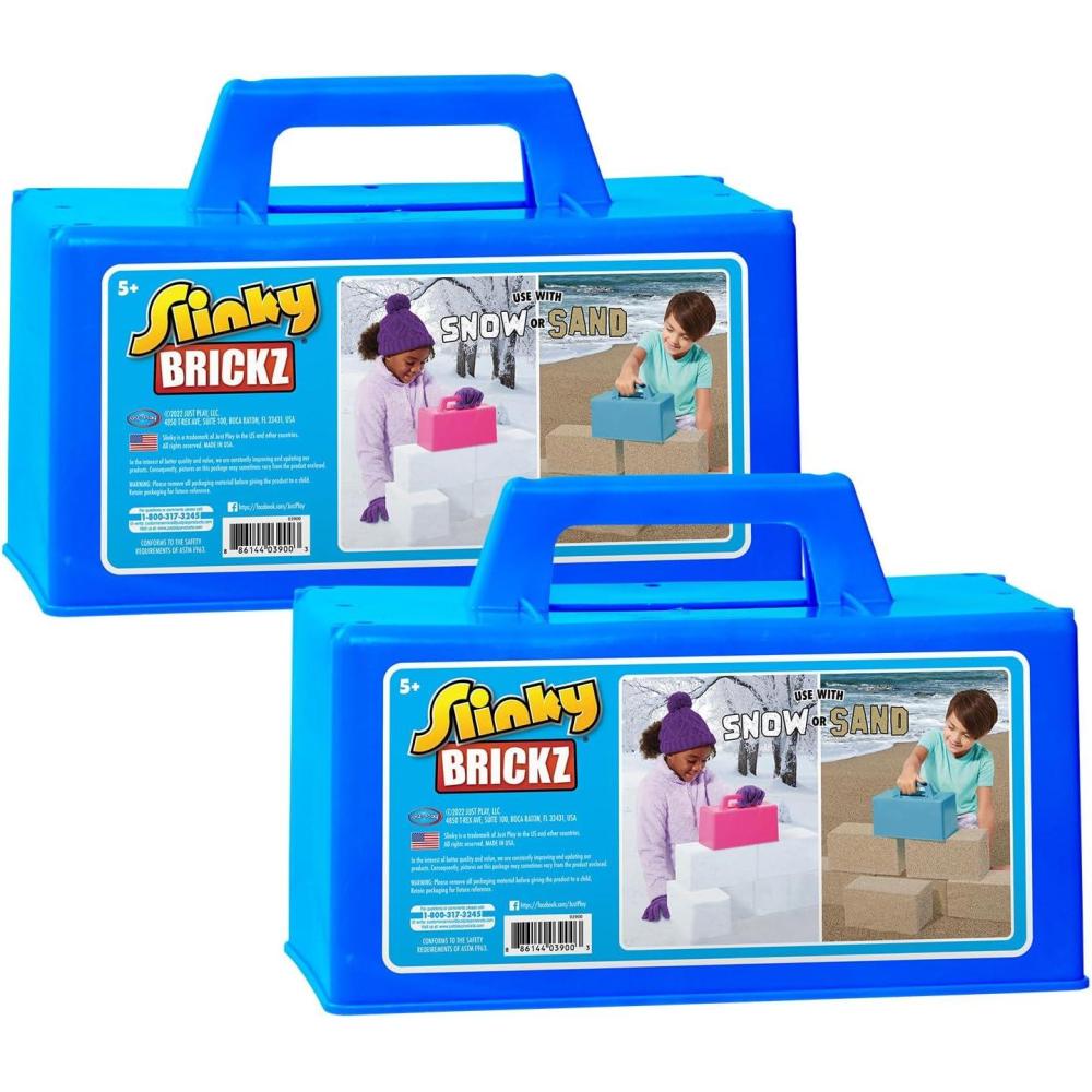 imageJust Play The Original Slinky Brickz Sand and Snow Outdoor Play Toy Pack of 2 10inch Wide Brick Mold Holiday Stocking Stuffers Gifts Presents Pretend Play Kids Toys for Ages 5 Up