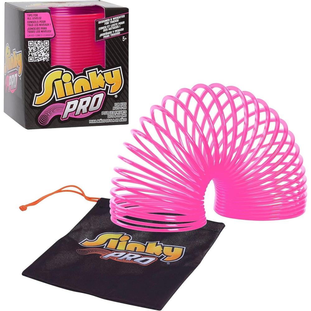 imageSlinky Pro Plastic Spring Fidget Toy Pink 34inch Diameter Kids Toys for Ages 5 Up by Just Play