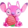 Disney Stitch Small 7-inch Plush Stuffed Animal, Angel with Strawberry, Kids Toys for Ages 2 Up by Just Play