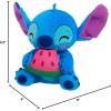 Disney Stitch Small Plush Stitch and Watermelon, Stuffed Animal, Blue, Alien, Kids Toys for Ages 2 Up by Just Play