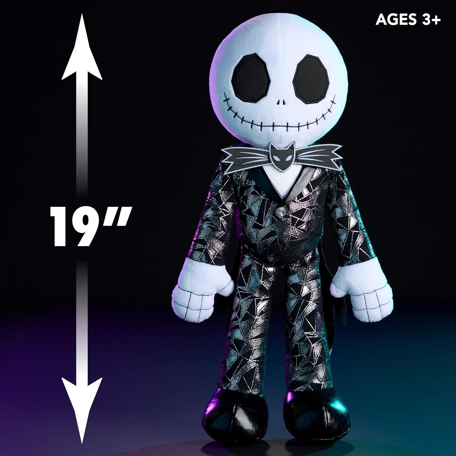 imageDisney Tim Burtons The Nightmare Before Christmas Large 19inch Jack Skellington Plush Stuffed Animal Mettalic Finish Soft Toys for Fans Girls Boys Kids Ages 3 and Up by Just Play