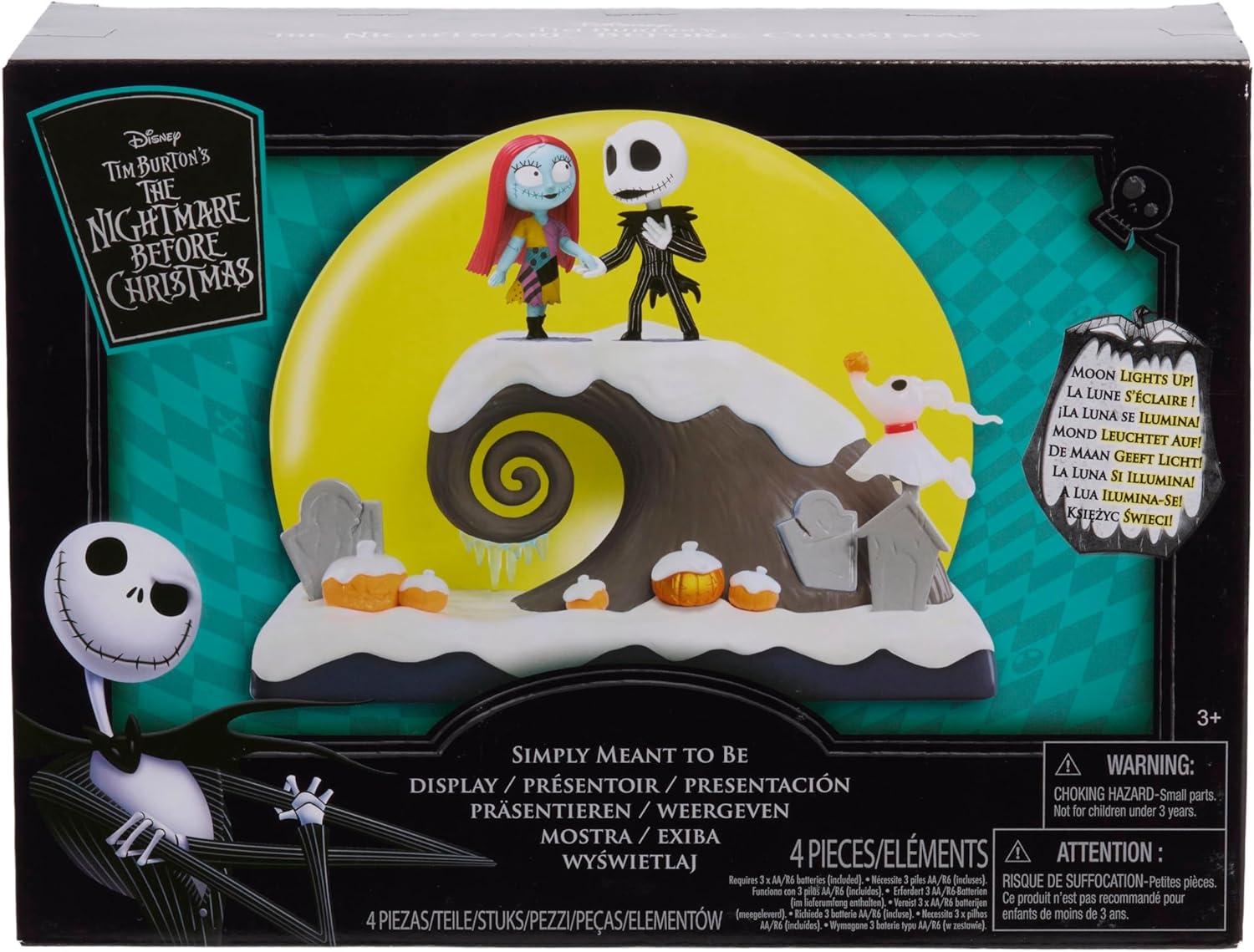imageDisney Tim Burtons The Nightmare Before Christmas Simply Meant to Be Display Jack Skellington and Sally Collectible Figurines Kids Toys for Ages 3 Up by Just Play