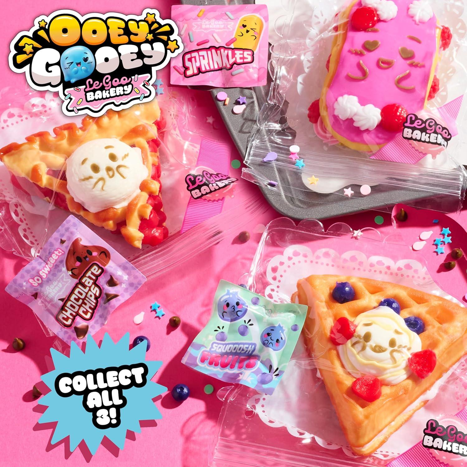 imageJust Play Ooey Gooey Le Goo Bakery Goo La La clair Set with Toppings Super Soft and Squishy Play Food Fidget and Sensory Toy for Kids Girls Boys Ages 3 and Up
