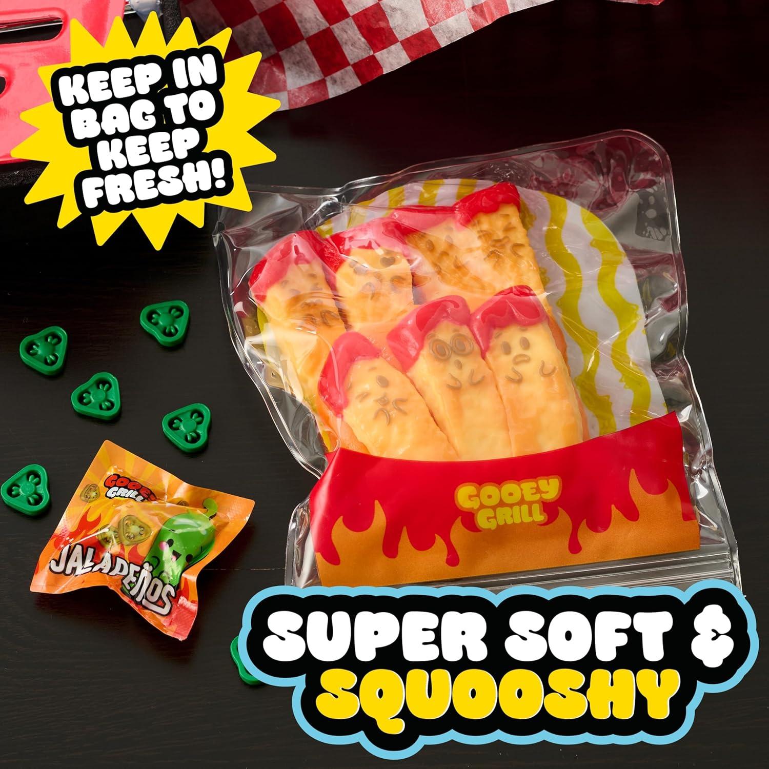 imageOoey Gooey Gooey Grill Squeezy Cheesy Fries Set with Toppings Super Soft and Squishy Play Food Fidget and Sensory Toy for Kids Girls Boys Ages 3 and Up by Just Play