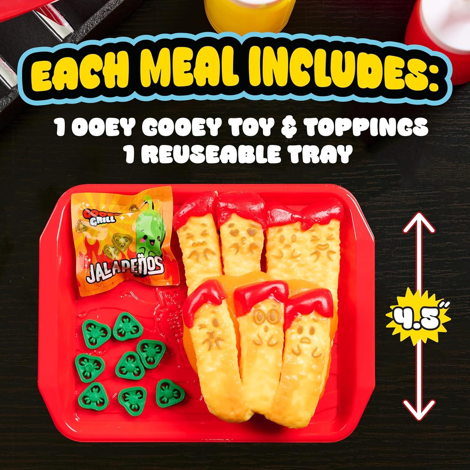 imageOoey Gooey Gooey Grill Squeezy Cheesy Fries Set with Toppings Super Soft and Squishy Play Food Fidget and Sensory Toy for Kids Girls Boys Ages 3 and Up by Just Play