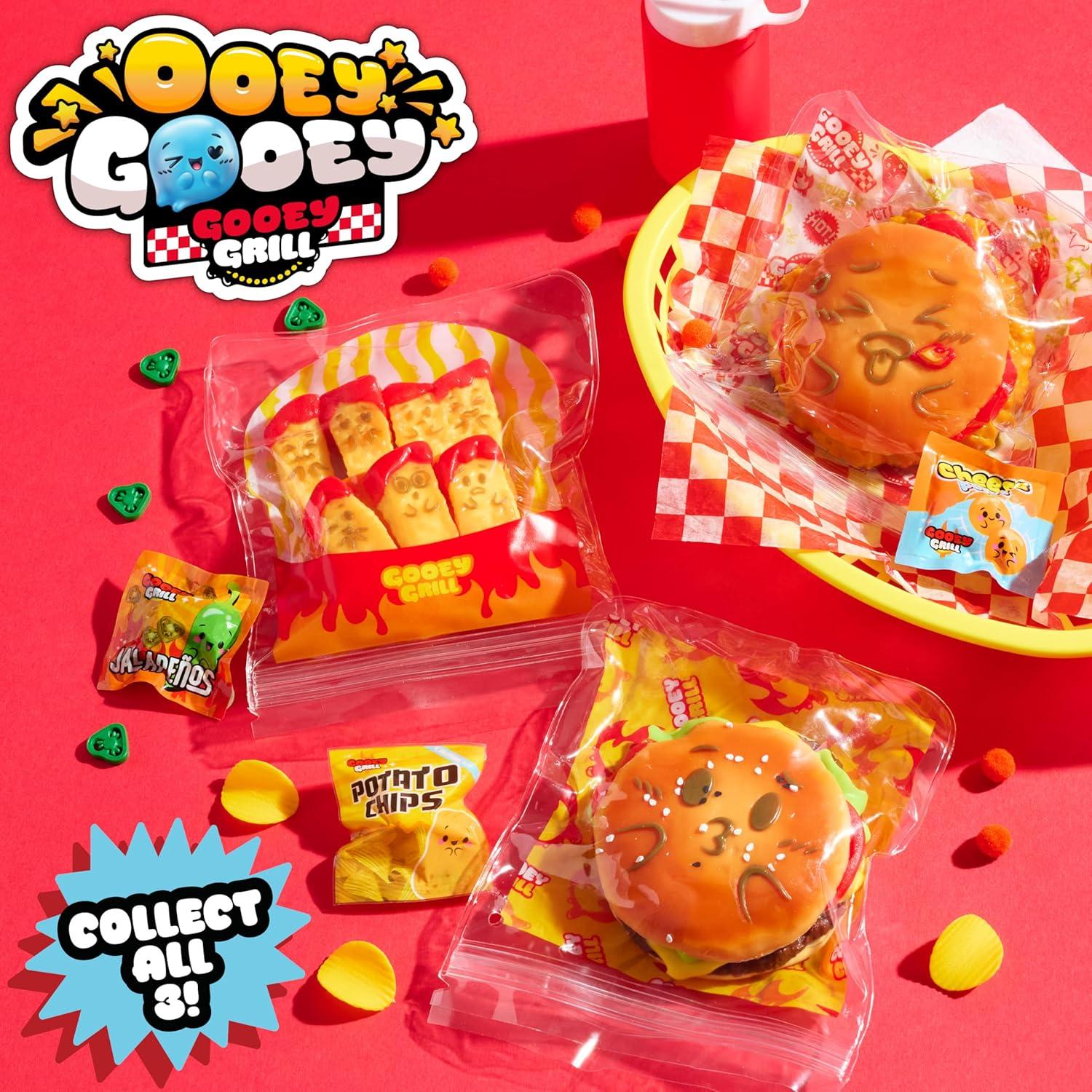 imageOoey Gooey Gooey Grill Squeezy Cheesy Fries Set with Toppings Super Soft and Squishy Play Food Fidget and Sensory Toy for Kids Girls Boys Ages 3 and Up by Just Play