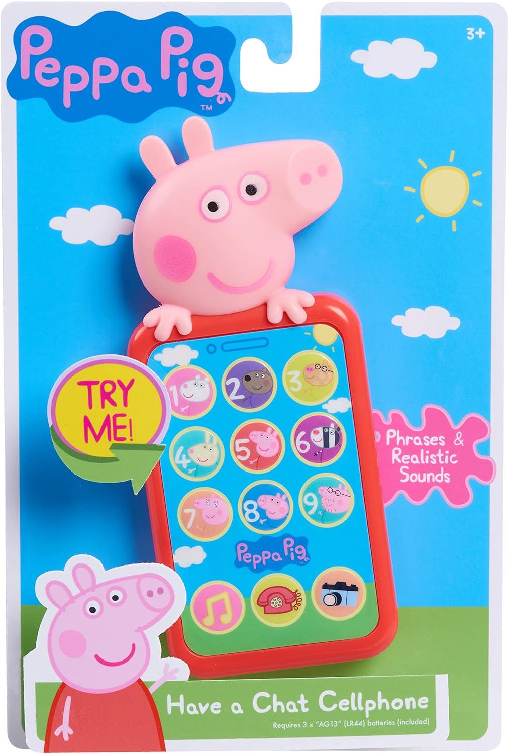 imagePeppa Pig Have a Chat Cell Phone Toy Phone with Realistic Sounds and Light Up Buttons Kids Toys for Ages 3 Up by Just Play
