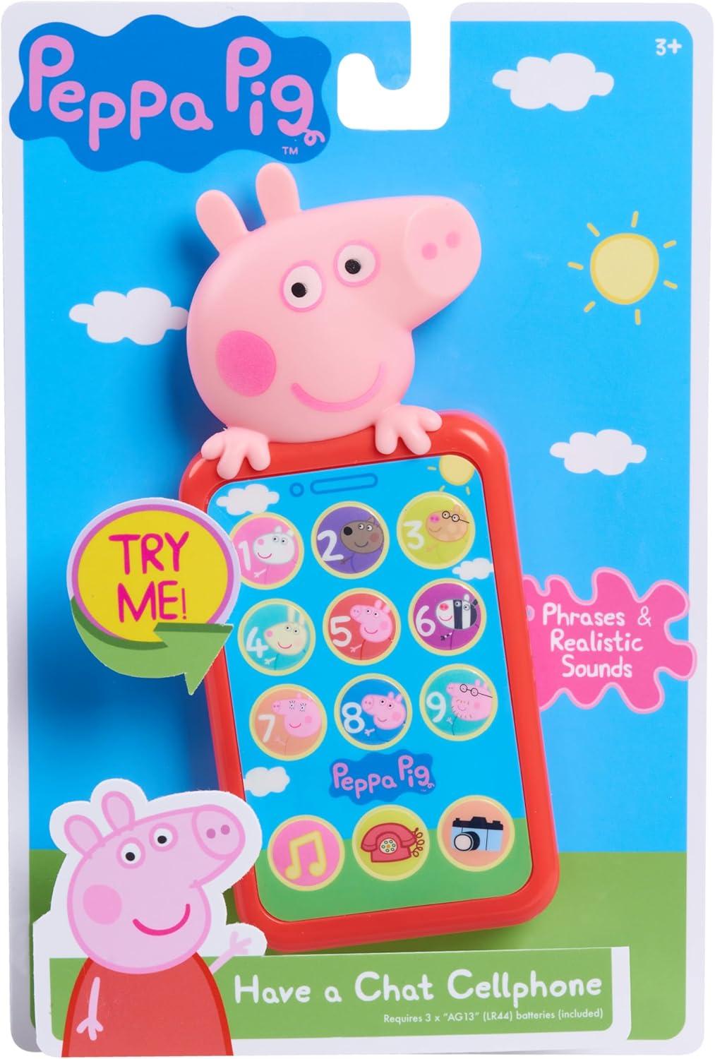 imagePeppa Pig Have a Chat Cell Phone Toy Phone with Realistic Sounds and Light Up Buttons Kids Toys for Ages 3 Up by Just Play