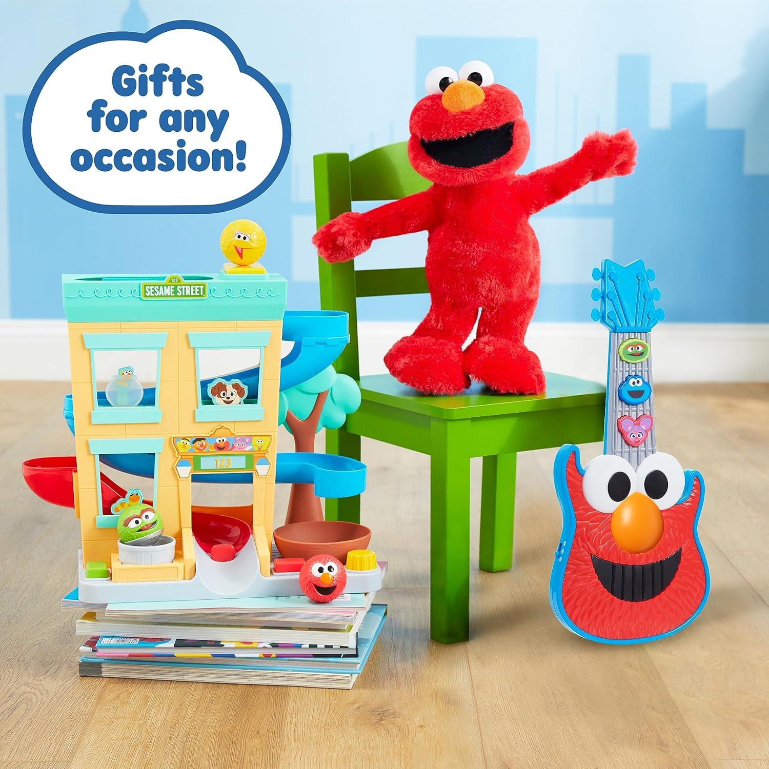 imageSesame Street Elmo Slide Singing and Dancing 14inch Plush Pretend Play Interactive Toy Kids Toys for Ages 2 Up by Just PlayLarge