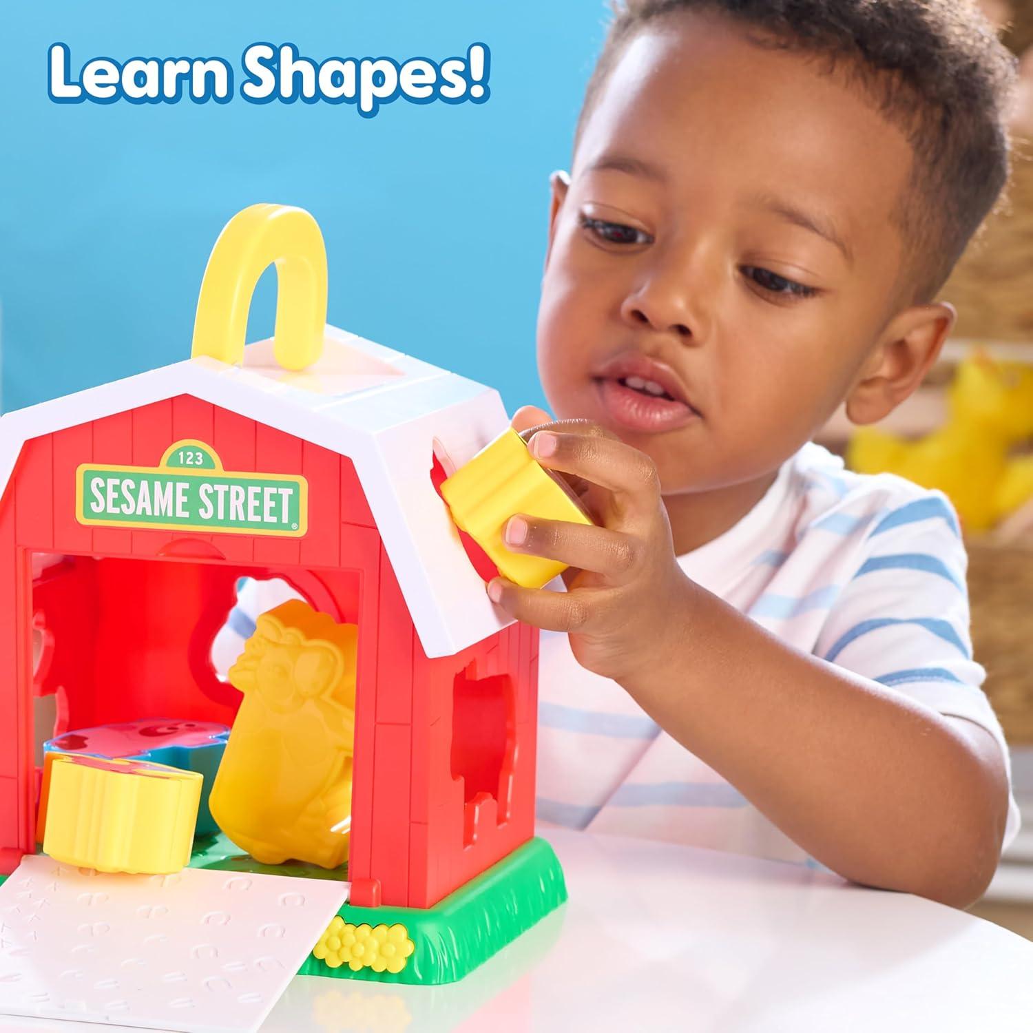 imageSesame Street Elmos Learn ampamp Sort Barn with Music and Sounds 6Pieces Teaches Toddlers Shapes Sounds and ProblemSolving Skills Toy for Girls Boys Kids Ages 2 and Up by Just Play