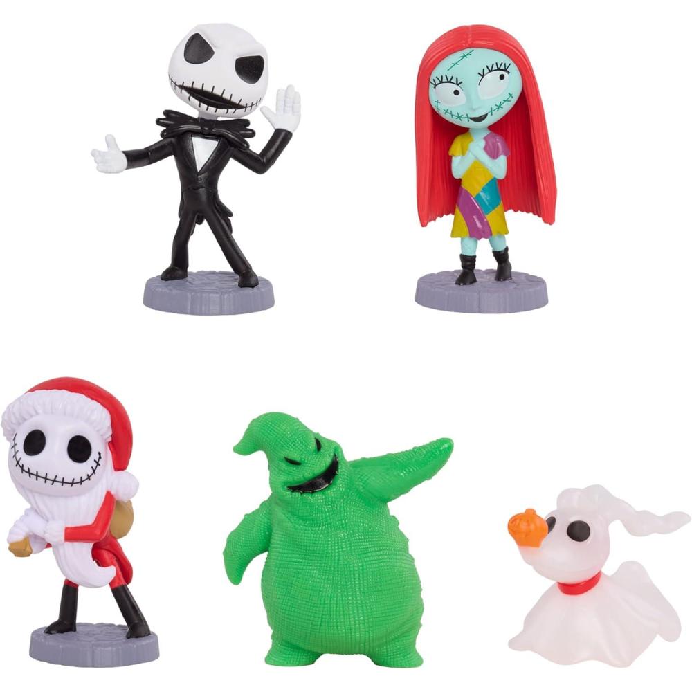 imageDisney Tim Burtons The Nightmare Before Christmas Collectible Figure Set 25inch Glow in The Dark Figurines Holiday Stocking Stuffers Gifts Presents Ages 3 and Up Just Play