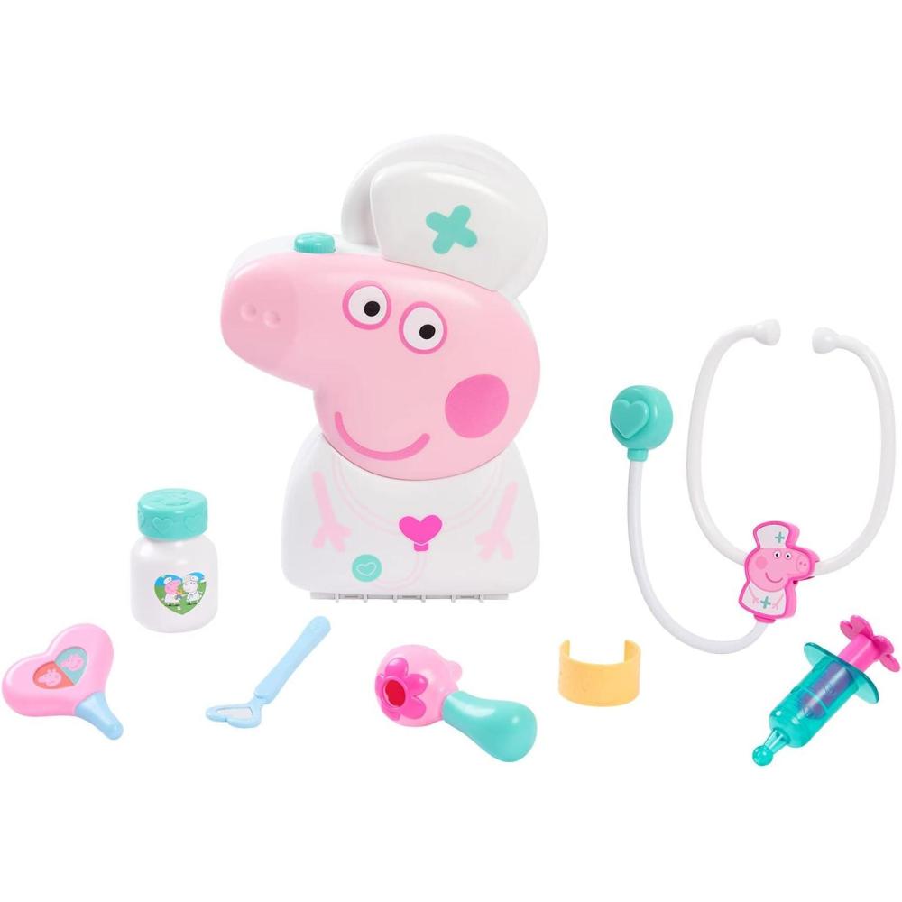 imagePeppa Pig Checkup Case Set with Carry Handle 8Piece Doctor Kit for Kids with Stethoscope Kids Toys for Ages 3 Up by Just Play