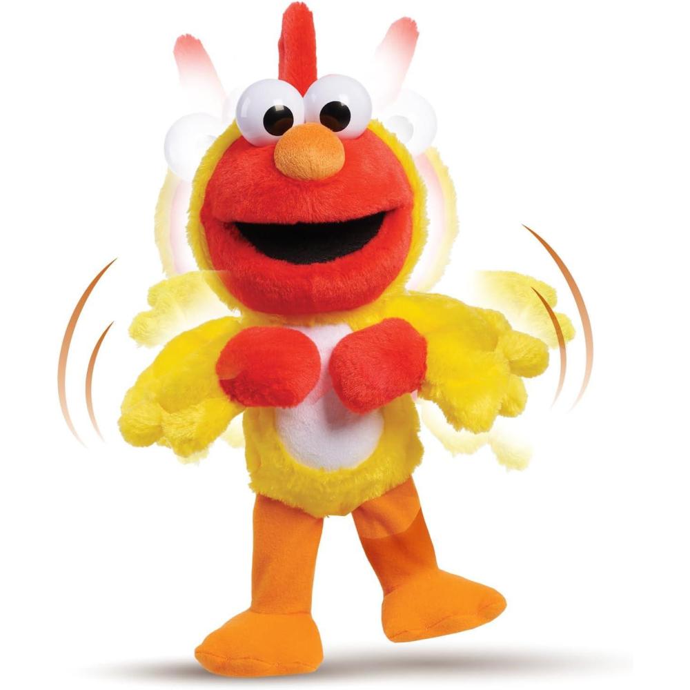 imageSesame Street Chicken Dance Elmo Feature 13 Inch Plush Dancing Plush Stuffed Animal Kids Toys for Ages 2 Up by Just Play