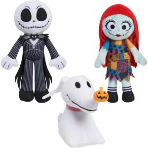Disney Tim Burton’s The Nightmare Before Christmas Small Plush 3-Pack Bundle, Plush Dolls, Kids Toys for Ages 3 Up by Just Play