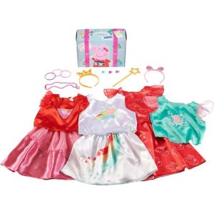 Just Play Peppa Pig Dress Up and Pretend Play Trunk, Reusable Cardboard Trunk with 18-pieces, Size 4-6X, Kids Toys for Ages 3 Up, Amazon Exclusive