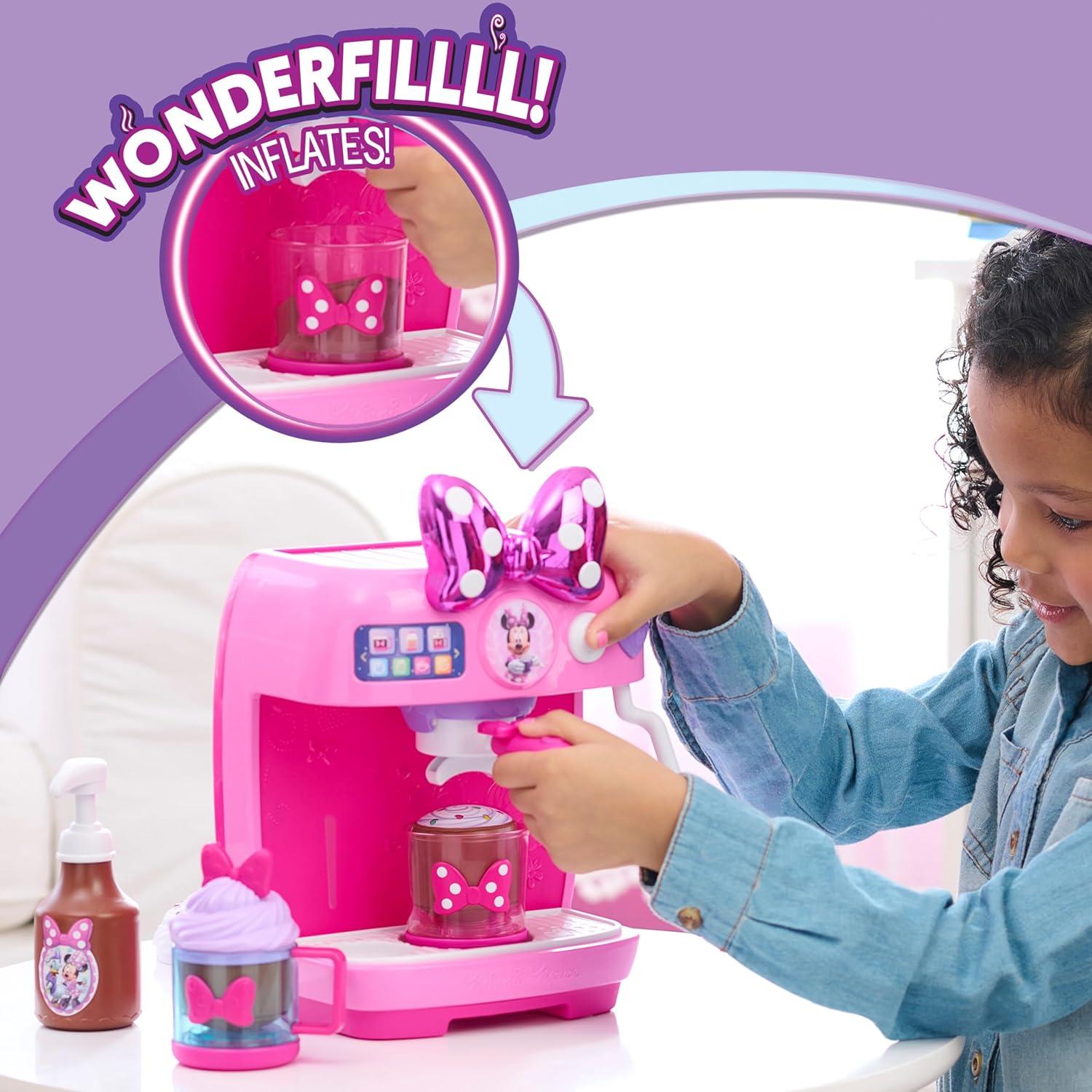 imageDisney Jr Minnie Mouse Rise ampamp Shine Bowrista Set 10 Inch Play Espresso Machine Ages 3 and Up