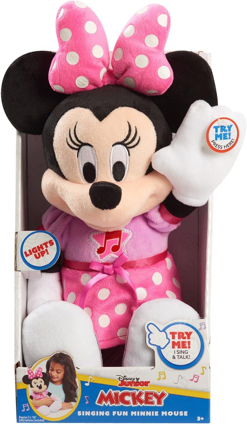 imageDisney Junior Mickey Mouse Funhouse Singing Fun Minnie Mouse 13 Inch Lights and Sounds Feature Feature Plush Sings Bowtoons Theme Song Kids Toys for Ages 3 Up by Just Play