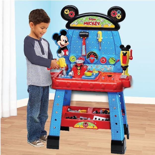 imageDisney Junior Mickey Mouse Funhouse Workbench 43piece Kids Construction Tool Set Kids Toys for Ages 3 Up Amazon Exclusive by Just Play